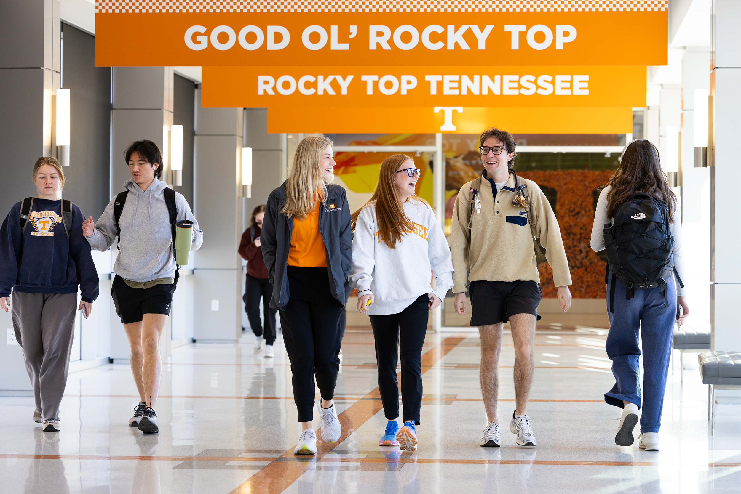 students walking in the student center at the University of Tennessee