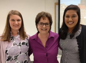 Rebecca Nowack, Kathy Ebener and Reantha Pillay pose together. 