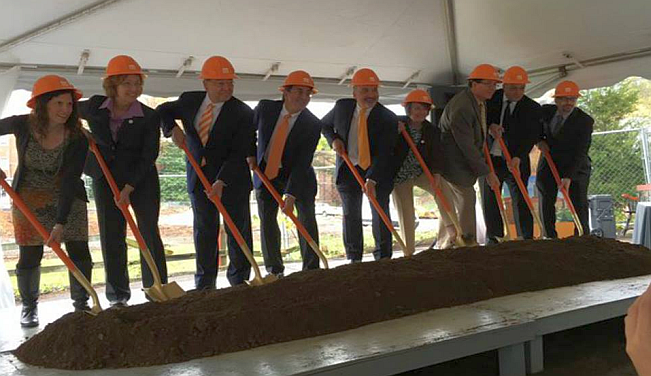 Mossman Hall Groundbreaking with deans and department heads from across campus