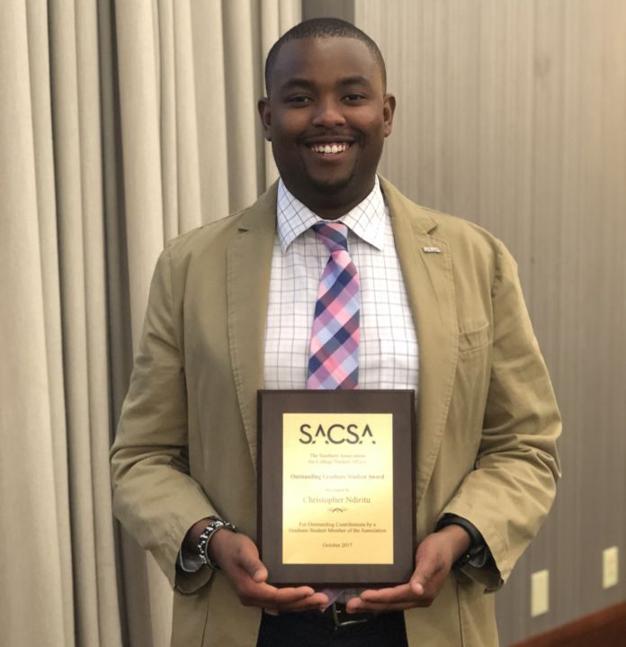 Chris Ndiritu, Recipient of the SACSA Graduate Student Award