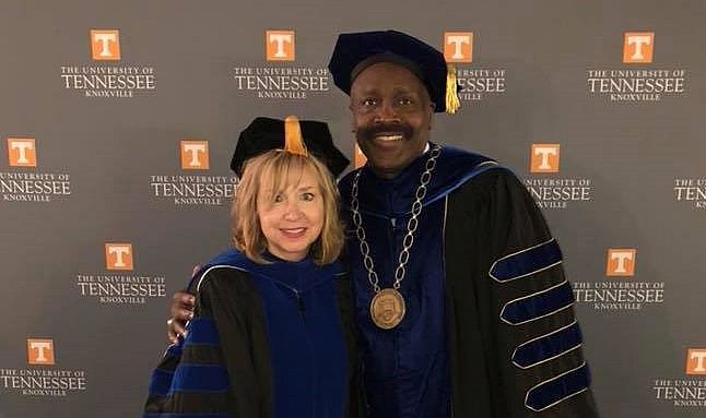 Anton Reece Commencement 2018 Speaker With Sherry Bell, Acting Dean